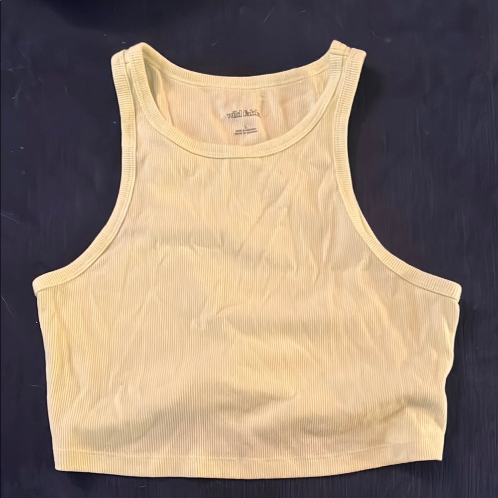 Wild Fable neon Yellow Ribbed Crop Top